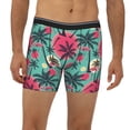 thumbnail image 2 of Men'S Boxer Briefs, Red Bird Palm Trees Soft And Breathable Mens Underwear Boxer Briefs With Widen Waist, 2 of 2