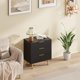 thumbnail image 2 of QinaQin Cómoda moderna de 3 cajones con frente acanalado, mueble de madera con detalles metálicos para recámara, sala o recibidor, 2 of 7