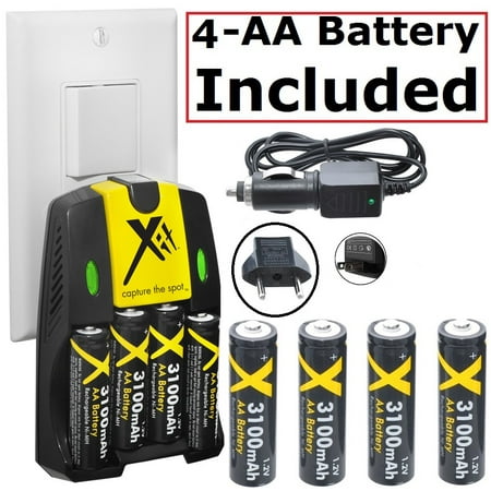 4AA BATTERY + 110/240V HOME & CAR CHARGER FOR NIKON COOLPIX L110 L22