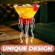 thumbnail image 2 of ColoMX Juego de 2 elegantes copas de cóctel de cristal transparente con forma de pulpo: copas altas creativas para bodas y ocasiones especiales., 2 of 7