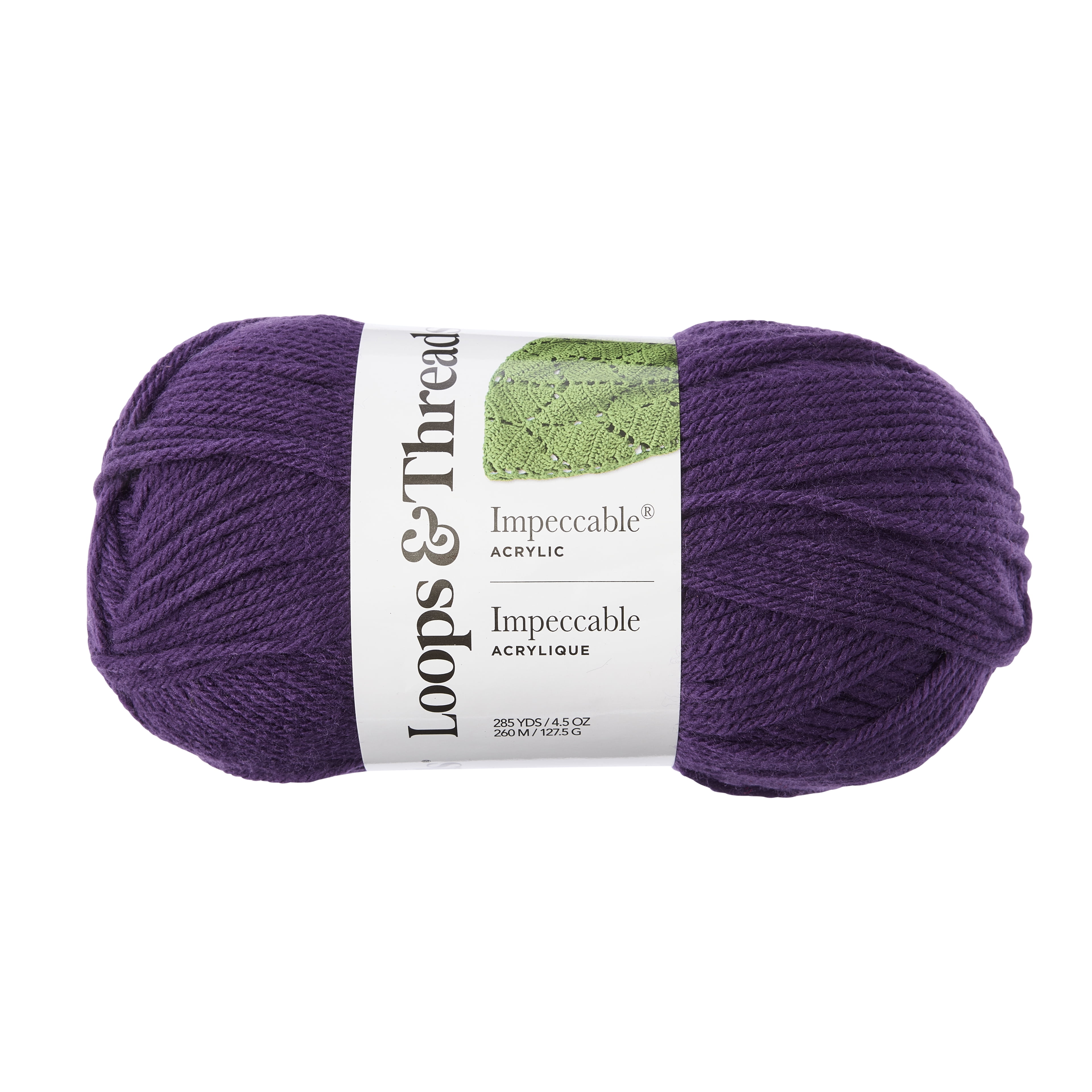 Loops & Threads Impeccable Solid Yarn - Solid Yarn for Knitting, Crochet, Weaving, Arts & Crafts - Amethyst, Bulk 18 Pack