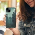 thumbnail image 5 of ONETECH Aesthetic Scenery Nature Forest Phone Case for iPhone 14, Green Mountain Sun Cover for Teens Men Women, Trendy  Bumper Clear Case Cover for iPhone 14, 5 of 5