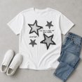 thumbnail image 7 of Women's Star Graphic T-Shirt, Short Sleeve Crewneck Cotton Blend Tee, 7 of 7