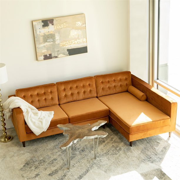Modern Orange Sectional Sofa Baci Living Room