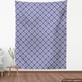 thumbnail image 4 of Ambesonne Mosaic Fabric by the Yard Upholstery, Rhombus Style Floral Tiles, 5 Yards, White and Indigo, 4 of 5