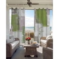thumbnail image 4 of Sage Green Blackout Curtains, Light Blocking Print Window Curtains, Modern Geometric Grey Oil Painting Abstract Thermal Insulated Window Drapes for Living Room Kitchen Cafe 2 Panels, 55"W x 39"L, 4 of 9
