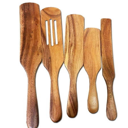 

Shulemin Long Handle Non Sticky Wooden Shovel Spatula Slotted Turner Cooking Utensil 5