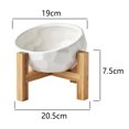 thumbnail image 2 of Cuenco de cerámica inclinado para perros y gatos con soporte de madera, cuenco inclinado para agua y comida de Bulldog, sin deslizamiento, sin derrames, 2 of 5
