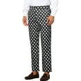 thumbnail image 4 of INSPIRE CHIC Polka Dots Printed Dress Pants for Men's Regular Fit Formal Trousers 28 Black, 4 of 6