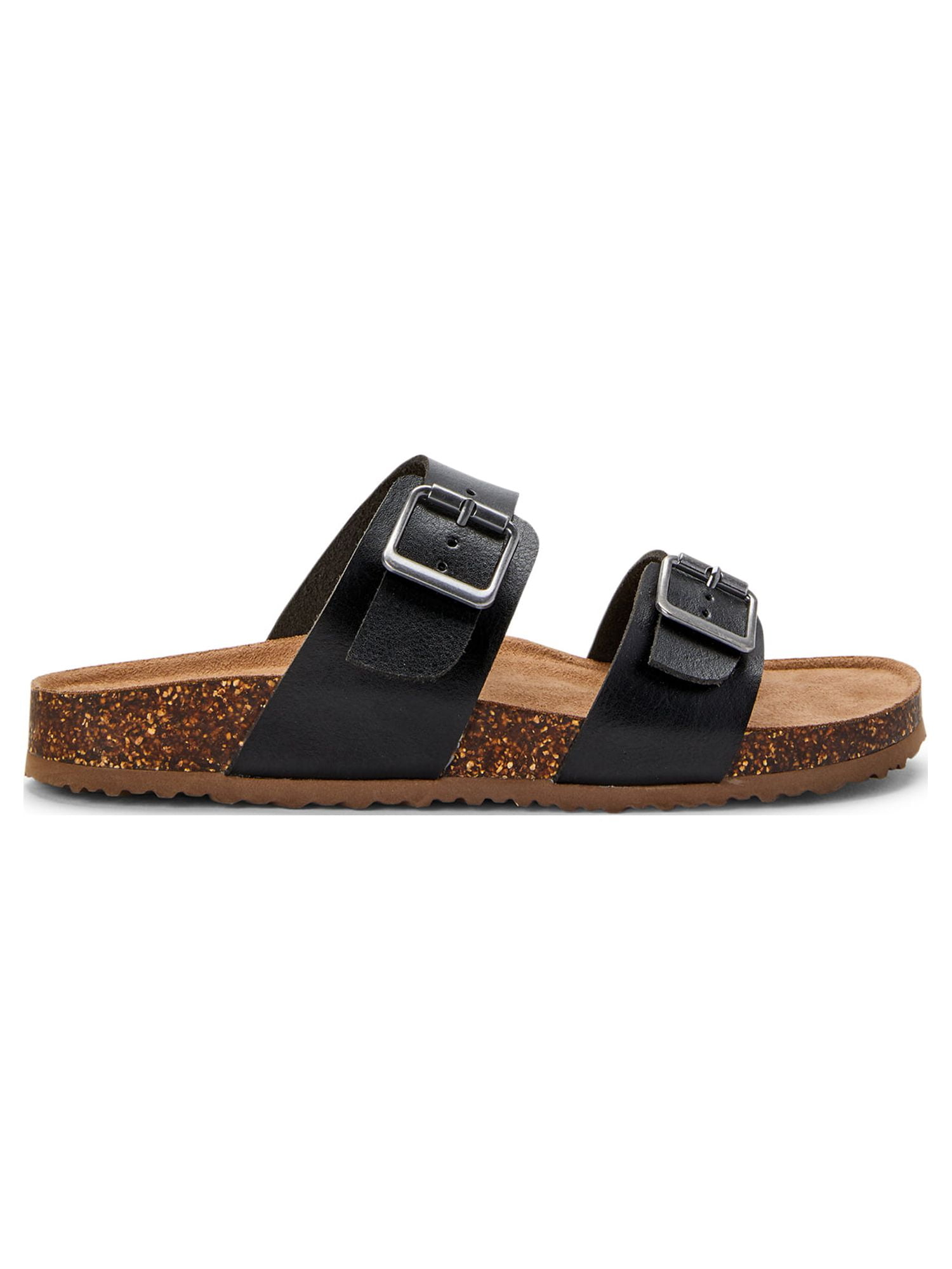 Time and Tru Women's Two Band Slide Sandals