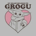 thumbnail image 2 of Junior's Star Wars: The Mandalorian Valentine's Day The Child Belongs to Grogu Graphic Tee Athletic Heather Medium, 2 of 3
