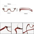 thumbnail image 2 of Red Floral Reversal Half Rimless Reading Glasses 1.5, Fashion Round Presbyopia Glasses for Men and Women, HD Half Moon Spring Hinge Readers +1.50, 2 of 6