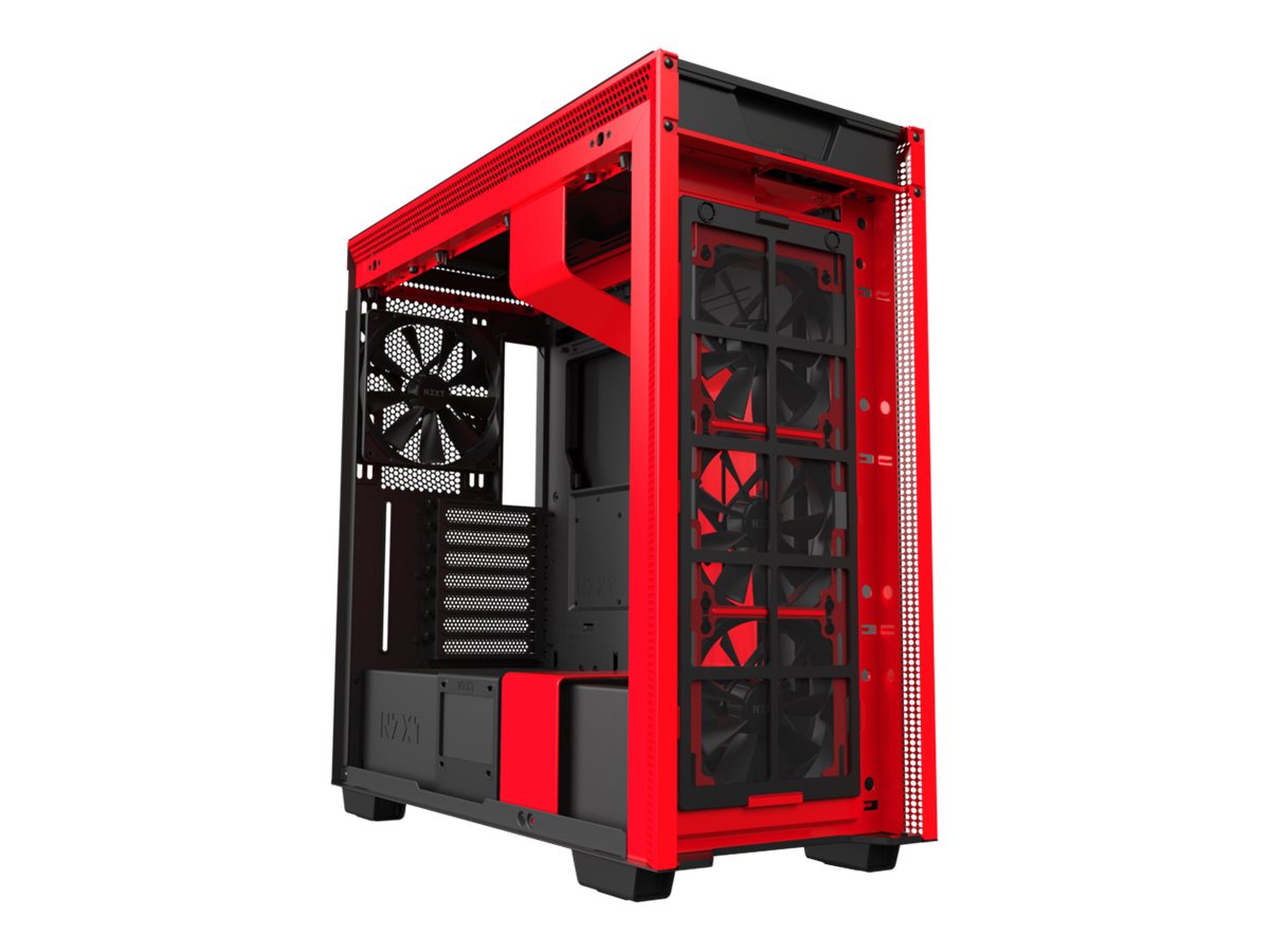 NZXT Case H710 TG Mid-Tower USB Matte Black Red - Walmart.com