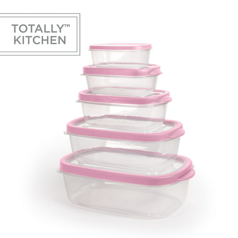 Totally Kitchen Square Food Containers | Microwave Safe & BPA Free | Thick,  Durable & Leak Resistant | Red, Set of 10 (20 Pieces Total)