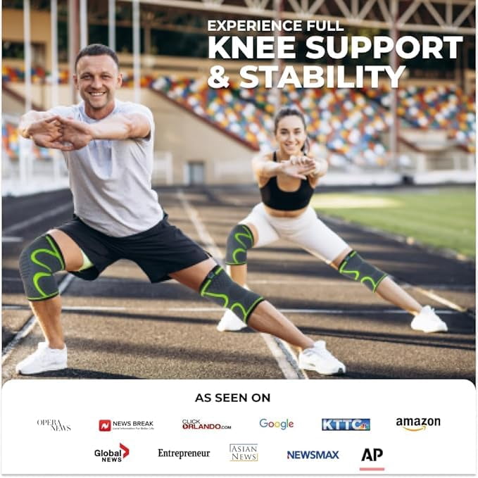 MODVEL Knee Brace,  Green,  Medium, (2 Pack)