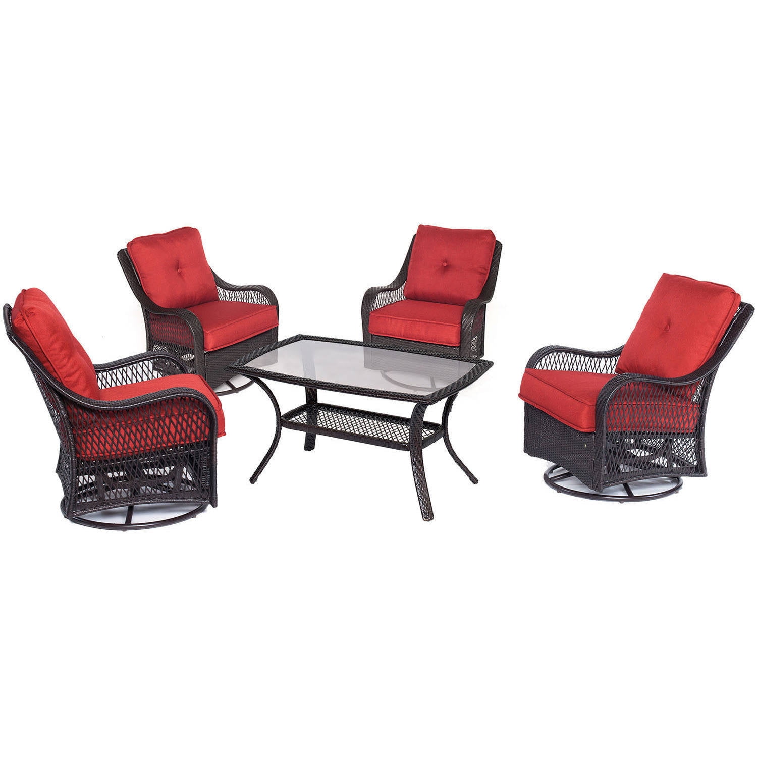 Hanover Outdoor Orleans 5Piece Woven Patio Chat Set