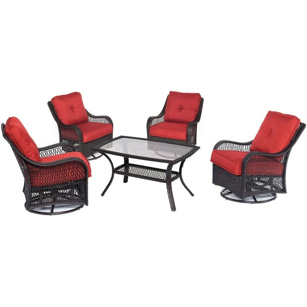 Hanover Outdoor Orleans 5Piece Woven Patio Chat Set