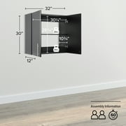 Prepac Elite 32 Wall Cabinet, Black