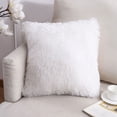 thumbnail image 1 of Funda de cojín de forro polar de piel sintética suave de lujo, fundas de almohada decorativas, 18 "x 18", blanco, paquete de 2, 1 of 5