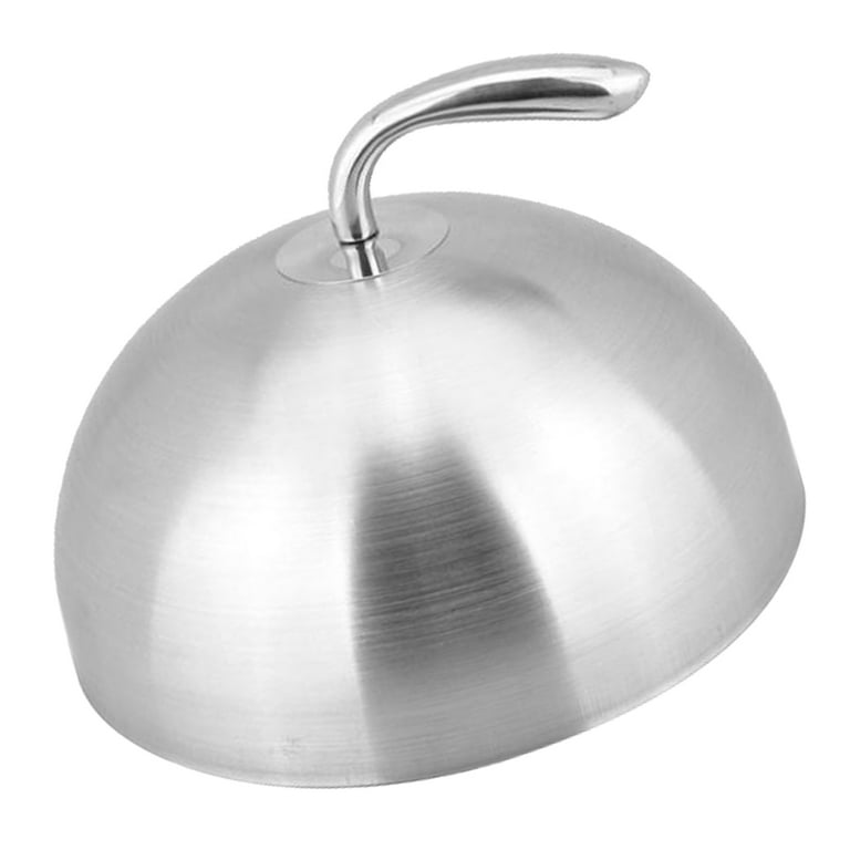 Stainless Steel Cloche Food Cover Dome Serving Plate Dish Dining Dinner  Platter