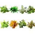 thumbnail image 3 of Ounissouiy Flores de plástico verde con hojas, plantas de césped Artificial, follaje de hojas de arbusto falso para el hogar, decoración de boda, Type2 NO2 Ounissouiy HA0178-06, 3 of 6