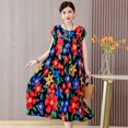 thumbnail image 1 of Nouvelle Mode Décontractée 2024 Robe d'Été pour Femmes Imprimée Ample Col Rond en Coton Vêtements pour Femmes Grande Taille, 1 of 7
