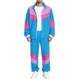 thumbnail image 2 of BELTNOV Men's 2 Piece Sets 80s 90s Tracksuit Long Sleeve Jacket with Elastic Waist Pants Set for Daily Wear Blue, 2 of 7