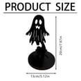 thumbnail image 3 of Linnome Black Wood Halloween Candle Holder Hollow Silhouette Ghost Scarecrow Tea Light Stand Anti Tipping Table Centerpiece Indoor Halloween Party Decor, 3 of 6