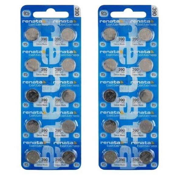 Renata 390 SR1130SW Batteries - 1.55V Silver Oxide 390 Watch Battery (20 Count)