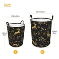 thumbnail image 5 of Balery Christmas Gold Deers1 Round Laundry Basket with Handles Waterproof Freestanding Laundry Hamper for Clothes Toys in the Dorm and Family-Small, 5 of 8