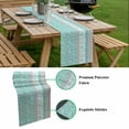 thumbnail image 5 of Turquoise Floral Table Runner - 70 Inch Long, Kitchen Dining Table Runner Dresser Scarves, Botanical Blossom Motif Boho Grey Stripes Farmhouse Decor for Coffee Tables Wedding Party Banquet, 5 of 8
