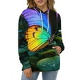 thumbnail image 4 of Vibrant Butterfly Forest Glow Men's Women New Sweatshirt Hoodie Men's Plus Size Sweatshirt Hooded Sweatshirt 3d Printed Street Men's Cloth, 4 of 6