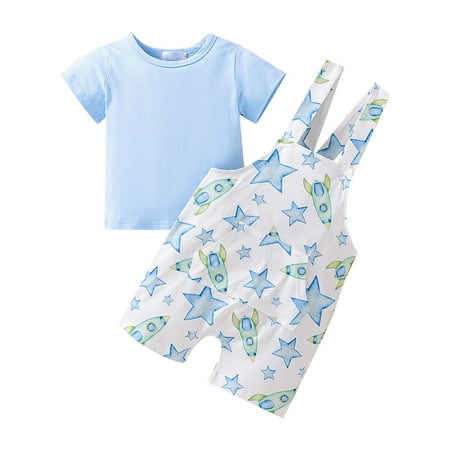 

Toddler Baby Boy Summer Gentleman Playsuit Clothes Cute Pattern Print Tops and Shorts Set Kid Cute Overalls Outfits 3-6 Month Boy Clothes Winter Toddler Boys Track Set Bodysuits Baby Boy Kids Pants