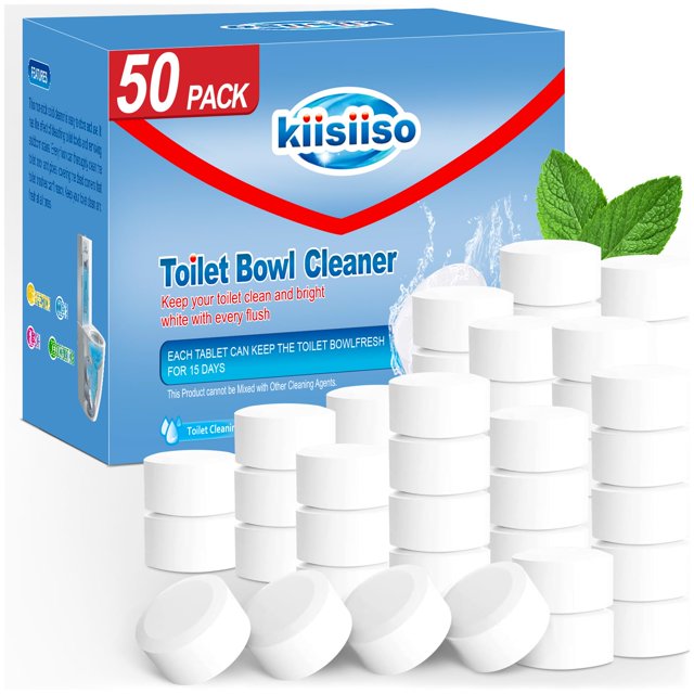 Tabletas limpiadoras para inodoros KIISIISO, paquete de 50 con lejía
