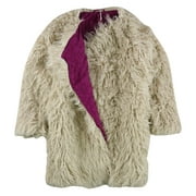 Free People Womens Florence Shaggy Coat, Beige, Small