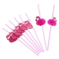 thumbnail image 1 of 50 pajitas decorativas, pajitas de plástico de flamencos hawaianos Abanopi Rosa roja, 1 of 7
