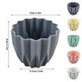 thumbnail image 3 of Ljxge Style Striped Plastic Faux Ceramics Flower Pot 2.4 in Modern Round Succulent Pots with Stripe Texture Small to Medium Sized Flowerpot for indoor House Plants and Flowers Herbs, 3 of 5