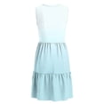 thumbnail image 6 of Lovzfmll Women's Sundress, V-Neck Sleeveless with Button, Casual Vacation Mid-Length Dress Light Blue, M, 6 of 7