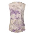 thumbnail image 4 of Camiseta sin mangas de encaje con estampado de mujer Camiseta sin mangas de empalme de cuello redondo Camiseta ligera y cómoda delgada OAVQHLG3B Store lin121212, 4 of 5