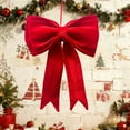 thumbnail image 4 of Sulaicai Large Christmas Bow Ornament 25x19 Inch Velvet Giant Wreath Bows Xmas Tree Topper Ribbon Hanging Bows for Xmas Holiday Home Wall Outdoor Indoor Party Garland Crafts Decoration (Red), 4 of 7
