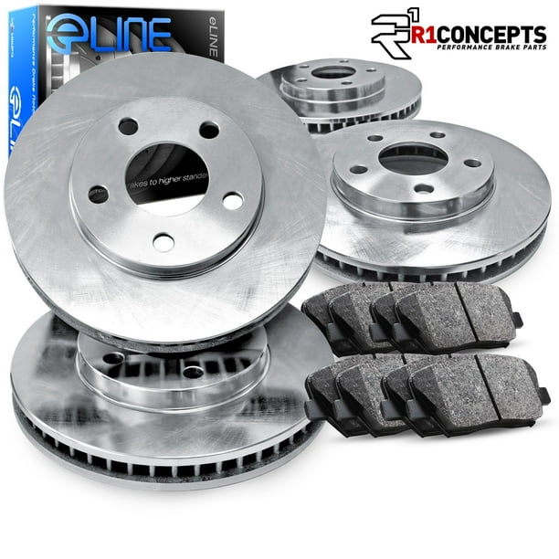 For 1998 2000 Honda Accord Front Rear Eline Plain Brake Rotors Semi Met Pads Walmart Com Walmart Com