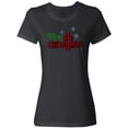 thumbnail image 3 of Inktastic Merry Christmas Buffalo Plaid Cross with Snowflakes Women's T-Shirt, 3 of 5