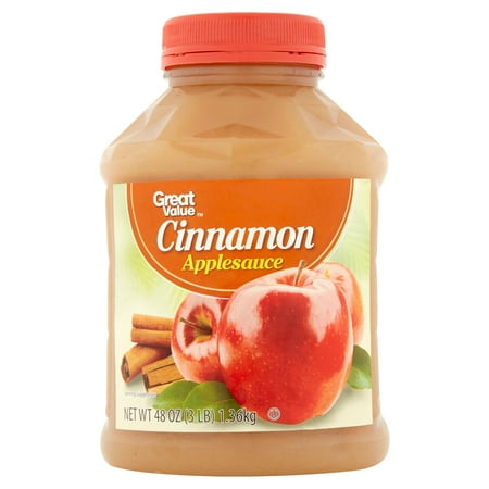 (3 Pack) Great Value Applesauce, Cinnamon, 48 oz (Best Great Value Products)