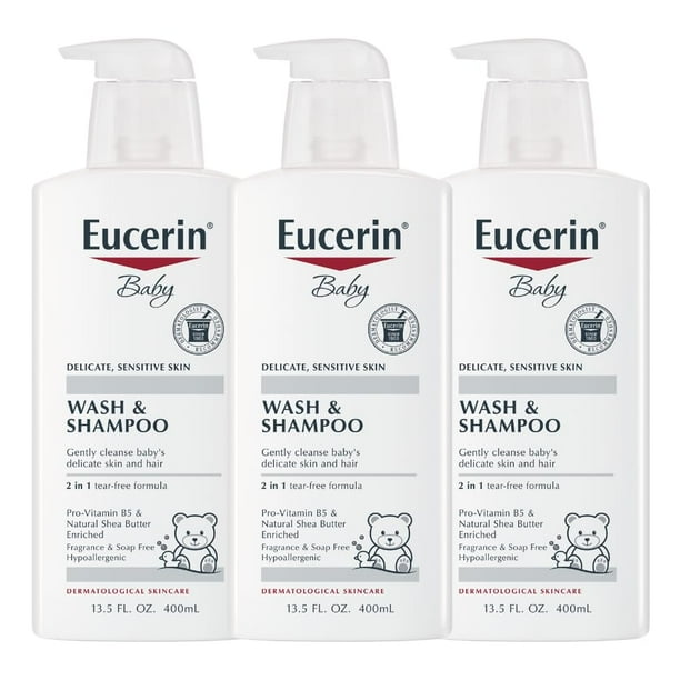 Champú y gel de baño Eucerin Baby sin perfume 400 ml x 3