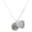 Two Tone, variant on Two-tone Dragon and Phoenix Medallion - Silver Plated Engraved Cor Cordium Heart Locket Necklace, 17.5"+2" Extender