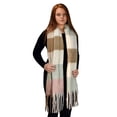 thumbnail image 4 of Winter Soft and Warm Casual Knitted Plaid Chunky Wrap Scarf with Tassels, 4 of 10