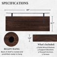 thumbnail image 2 of 24inch Floating Shelves, 2 Pack 8 inch Deep Modern Solid Wood Wall Shelves for Storage, Wall Mounted Display Shelving,Rustic Brown, 2 of 5