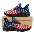 thumbnail image 1 of Zapatillas de deporte de verano con cordones y amortiguación de aire, con estampado de bandera estadounidense de águila americana, de malla, para mujer y hombre, con punta redonda., 1 of 6