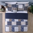 thumbnail image 4 of 100% Cotton 3 Piece Printed Reversible Quilt Set - Laura Full/Queen, 4 of 5