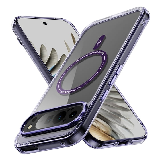 Allytechgroup for Google Pixel 10 /10 Pro Case, Crystal Clear Cover Compatible with Magsafe Not-Yellowing Anti-Scratch Shockproof Slim Fit Shell Phone Case for Google Pixel 10 /10 Pro, Purple